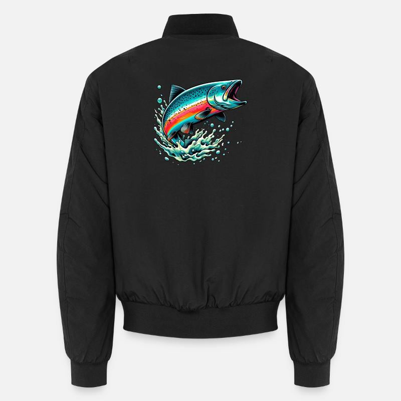 Lachs - Unisex Bomberjacke - Schwarz