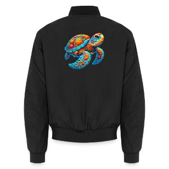 Schildkröte - Unisex Bomberjacke - Schwarz - Hinten - AI Model Male 185 light (185cm)