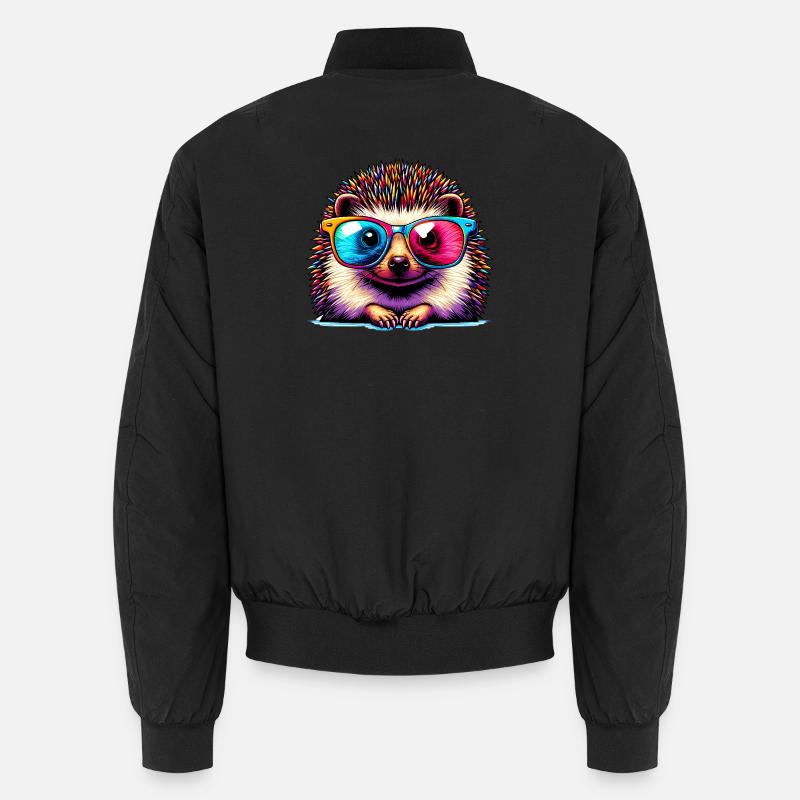 Hedgehog with sunglasses Unisex Bomber Jacket