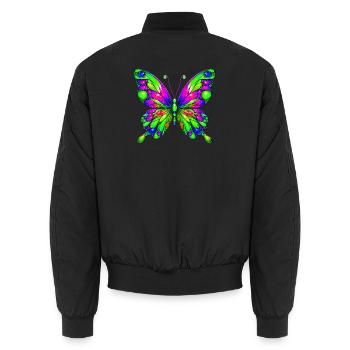 Schmetterling - Unisex Bomberjacke - Schwarz - Hinten - AI Model Male 185 light (185cm)