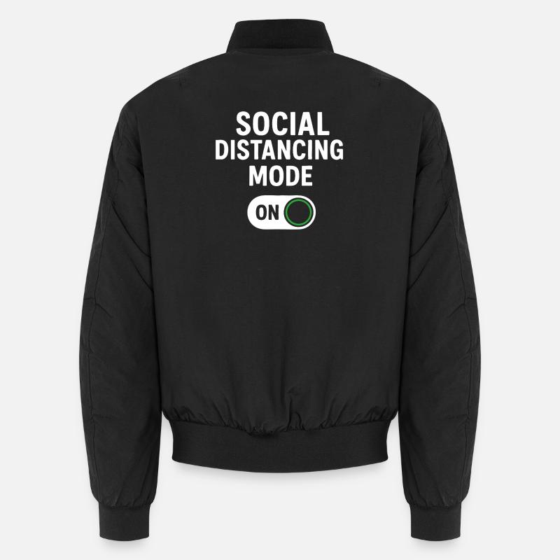 social distancing mode on - Unisex Bomberjacke - Schwarz