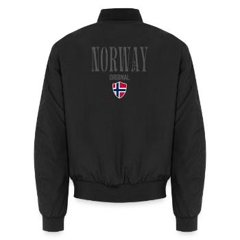 Ursprünglich aus Norwegen, geboren in Norwegen - Unisex Bomberjacke - Schwarz - Hinten - AI Model Male 185 light (185cm)