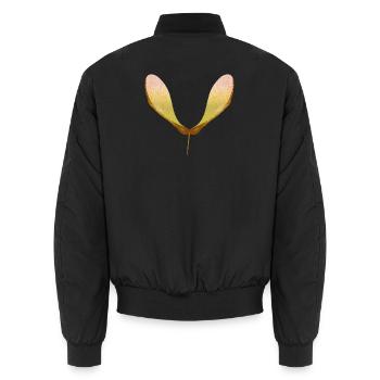 Zarter Ahornsamen – Herbstliches Naturmotiv - Unisex Bomberjacke - Schwarz - Hinten - AI Model Male 185 light (185cm)