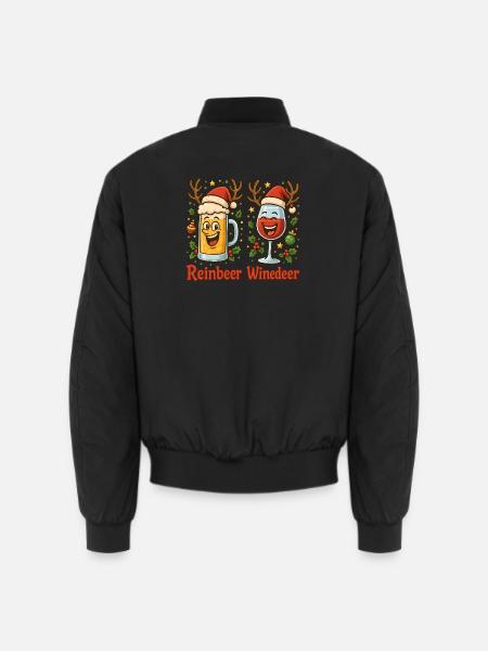 Reinbeer Winedeer Juleøl Vin - Unisex bomberjakke - sort
