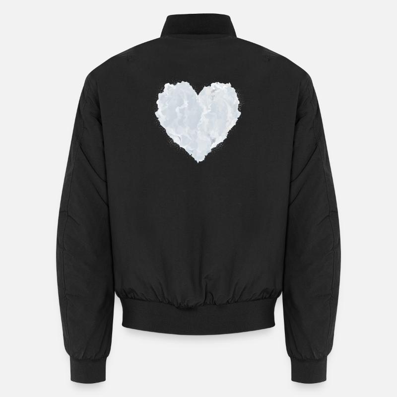 Cœur de nuages – Cœur blanc à la texture douce Bomber unisexe