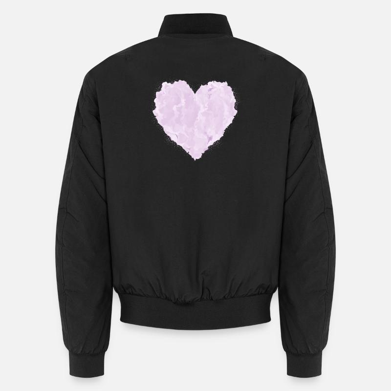 Coeur rose à l’aspect nuage – design doux Bomber unisexe