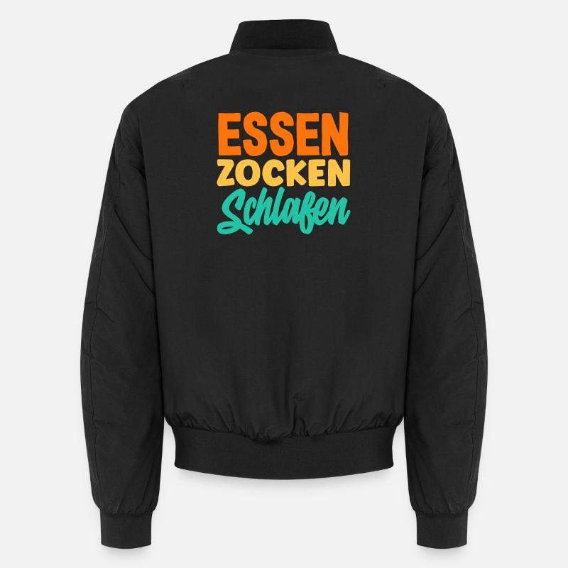 Nourriture Gaming Sleeping Gamer Dicton - Bomber unisexe - noir