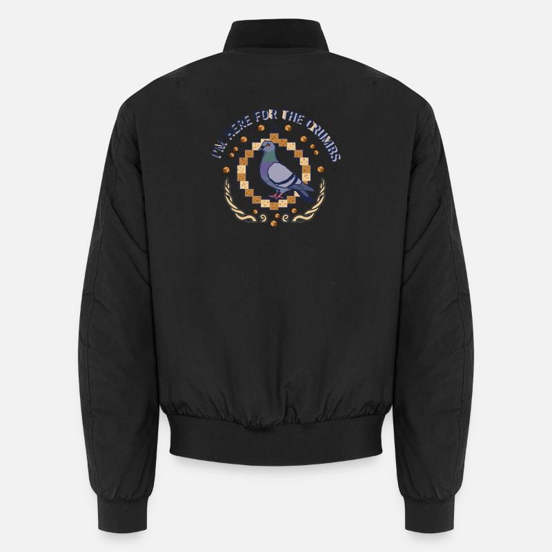 Pixel Pigeon Cookie Hunter - Unisex Bomber Jacket - black