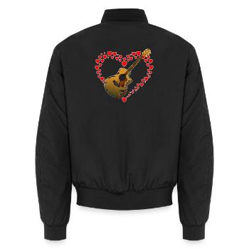 Herz mit Gitarre - Unisex Bomberjacke - Schwarz - Hinten - AI Model Male 185 light (185cm)