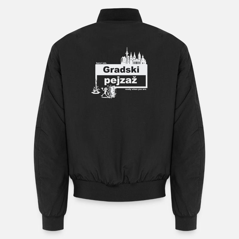 Stadtbild - kroatisch - ready when you are - Unisex Bomberjacke - Schwarz