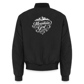 Mountain Girl - Unisex Bomber Jacket - black - Back - AI Model Male 185 light (185cm)