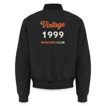 Vintage 1999 – Bowling Club Retro Geburtsjahr - Unisex Bomberjacke - Schwarz - Hinten - AI Model Male 185 light (185cm)