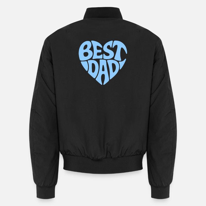 Best Dad Heart Design - Unisex Bomber Jacket - black