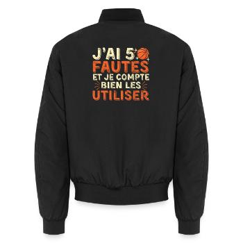 Humour Falls Basketball Gift Herren-Basketballfan - Unisex Bomberjacke - Schwarz - Hinten - AI Model Male 185 light (185cm)