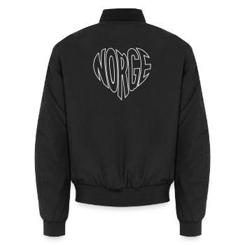 Norge Herz Schriftzug - Unisex Bomberjacke - Schwarz - Hinten - AI Model Male 185 light (185cm)
