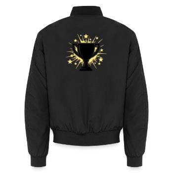 Cup Winner Trophy Stars - Unisex Bomber Jacket - black - Back - AI Model Male 185 light (185cm)