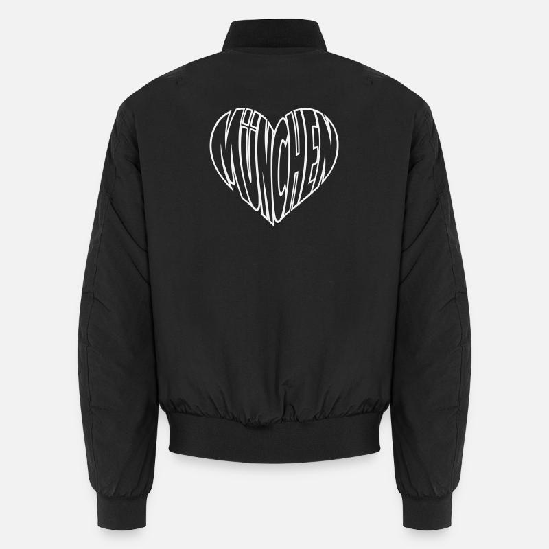 München Herz Schriftzug Unisex Bomberjacke