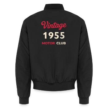 Cadeau vintage de l’année de naissance rétro du Motor Club de 1955 - Bomber unisexe - noir - Dos - AI Model Male 185 light (185cm)
