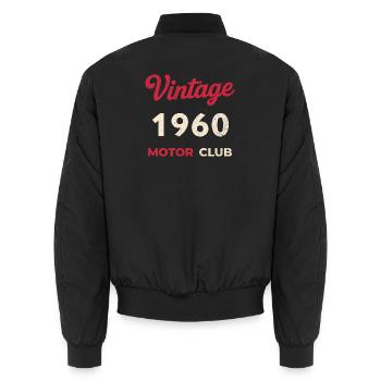 Vintage 1960 Motor Club Retro Geburtsjahr Geschenk - Unisex Bomberjacke - Schwarz - Hinten - AI Model Male 185 light (185cm)