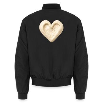 Sourdough Heart Baking Bread Dough Design - Unisex Bomber Jacket - black - Back - AI Model Male 185 light (185cm)