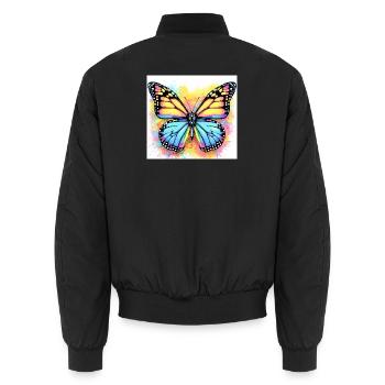 Schmetterling - Unisex Bomberjacke - Schwarz - Hinten - AI Model Male 185 light (185cm)