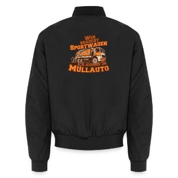 Müllauto Spruch - Unisex Bomberjacke - Schwarz - Hinten - AI Model Male 185 light (185cm)