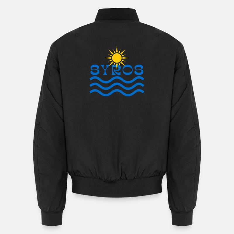 Syros Sun and Waves - Unisex Bomber Jacket - black