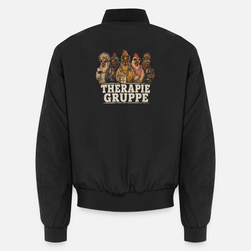 Therapiegruppe Hühner Lounge - Unisex Bomberjacke - Schwarz