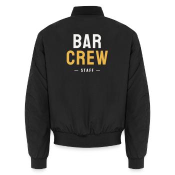 Équipe du bar, équipe de serveurs gastro, soirée boissons - Bomber unisexe - noir - Dos - AI Model Male 185 light (185cm)