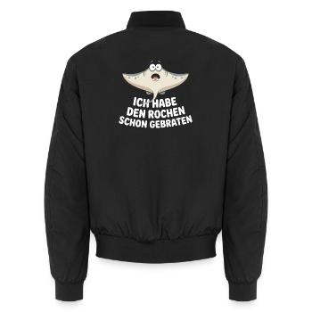Rochen Schon Gebraten Stachelrochen Manta Rochen - Unisex Bomberjacke - Schwarz - Hinten - AI Model Male 185 light (185cm)