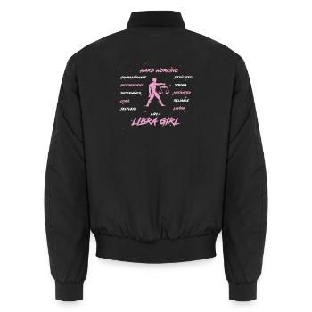 Zodiac sign Libra - Unisex Bomber Jacket - black - Back - AI Model Male 185 light (185cm)