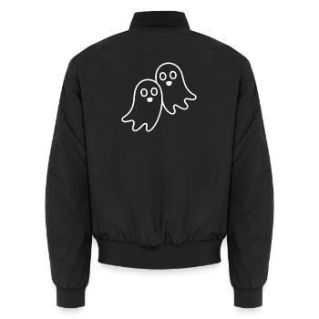 Ghost duo in line art - Unisex Bomber Jacket - black - Back - AI Model Male 185 light (185cm)