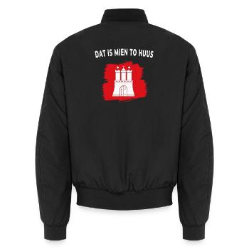 Dat is mien to Huus – Hamburg - Unisex Bomberjacke - Schwarz - Hinten - AI Model Male 185 light (185cm)