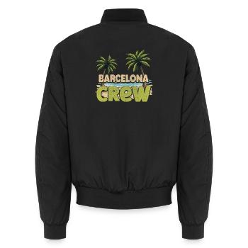 Barcelona Crew - Unisex Bomberjacke - Schwarz - Hinten - AI Model Male 185 light (185cm)