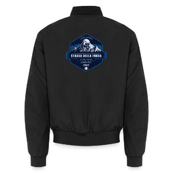 Strada della Forra, Gardasee, Italien - Unisex Bomberjacke - Schwarz - Hinten - AI Model Male 185 light (185cm)