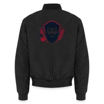 Seebaer Pfeife Wappen Logo - Unisex Bomberjacke - Schwarz - Hinten - AI Model Male 185 light (185cm)