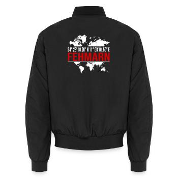 Fehmarn - Unisex Bomberjacke - Schwarz - Hinten - AI Model Male 185 light (185cm)
