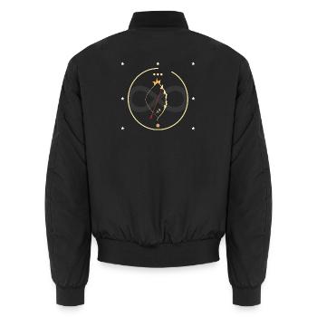 Schütze der Flammenbogen - Unisex Bomberjacke - Schwarz - Hinten - AI Model Male 185 light (185cm)
