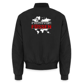 Füssen - Unisex Bomberjacke - Schwarz - Hinten - AI Model Male 185 light (185cm)