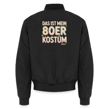 Das ist mein 80er Kostüm Karneval Mottoparty - Unisex Bomberjacke - Schwarz - Hinten - AI Model Male 185 light (185cm)
