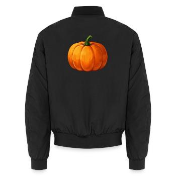 Herbstkürbis - Unisex Bomberjacke - Schwarz - Hinten - AI Model Male 185 light (185cm)