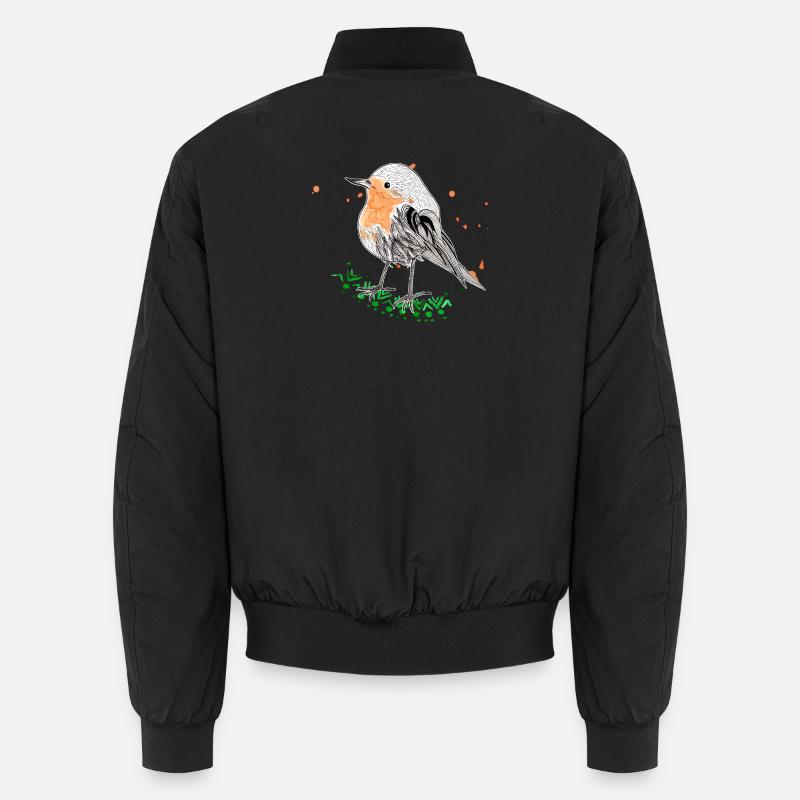 Rotkehlchen - Unisex Bomberjacke - Schwarz