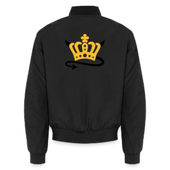 Devil | Queen | King | Königin | König | Crown | - Unisex Bomber Jacket - black - Back - AI Model Male 185 light (185cm)