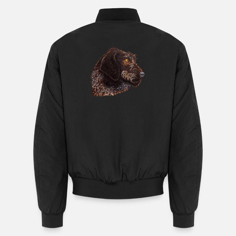 German Stichelhaar Portrait - Unisex Bomber Jacket - black