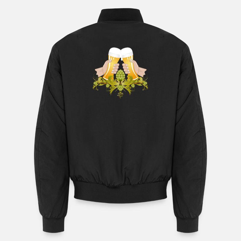 zwei gefüllte Biergläser Zum Anstoßen Prost Unisex Bomberjacke