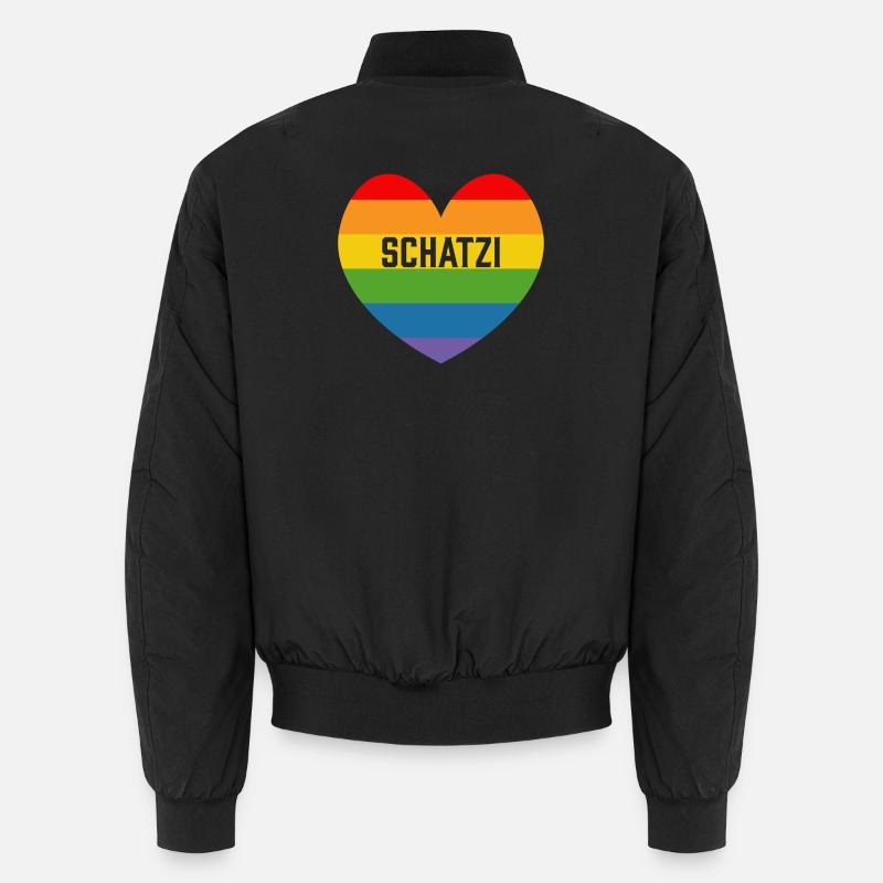 Regenbogenherz Schatzi LGBT lgbtqi queer - Unisex Bomberjacke - Schwarz