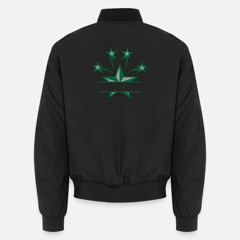 Vert étoile et gris avec barre entre eux Bomber unisexe