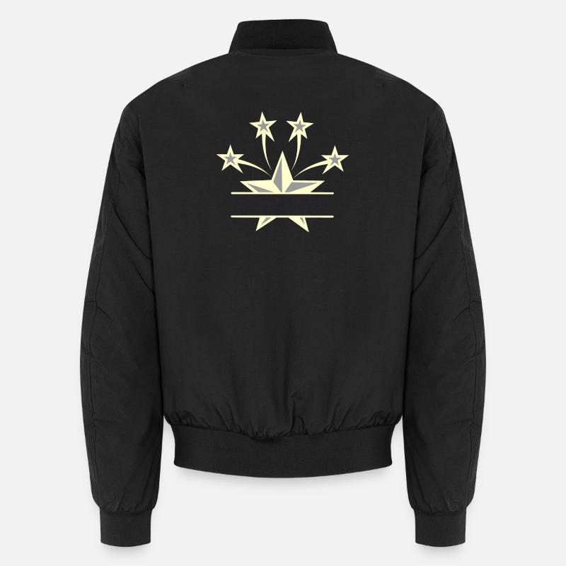 Star light yellow grey with bar between them Unisex Bomber Jacket