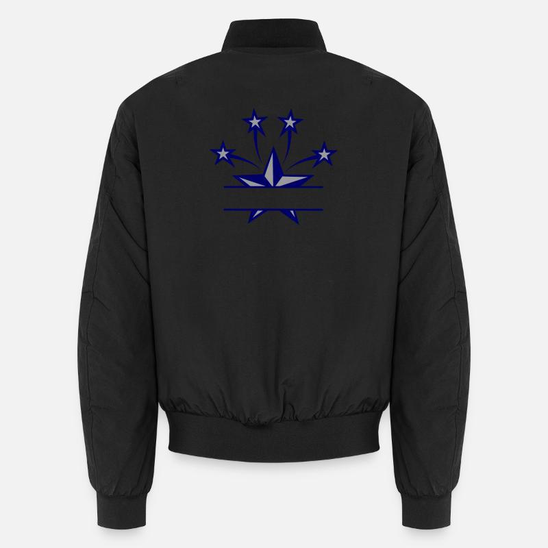 Stern dunkelblau und grau mit Balken dazwischen Unisex Bomberjacke