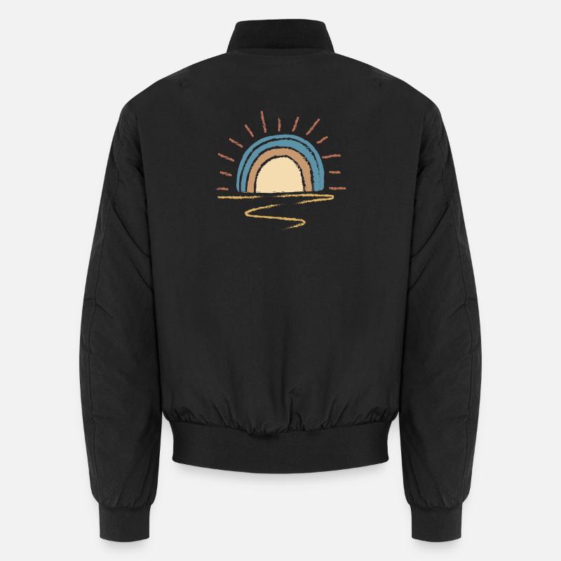 Pastel Sunrise Arc - Unisex Bomber Jacket - black